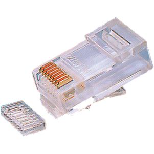 RJ45 stekker met geleider voor ronde UTP kabel - Cat. 5E - 100 stuks