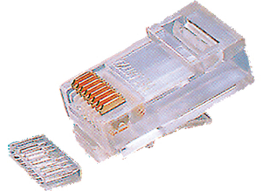 RJ45 stekker met geleider voor ronde UTP kabel - Cat. 6