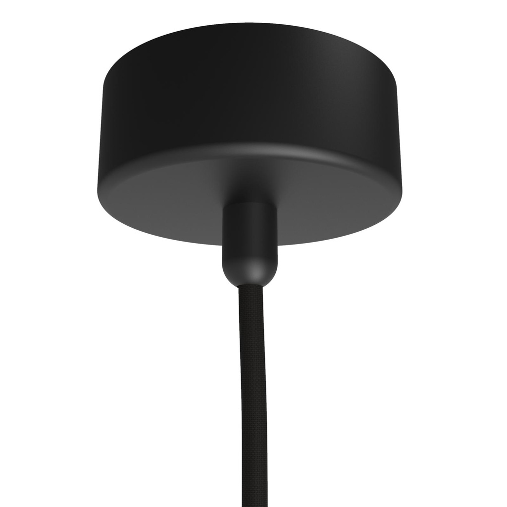 ROSETTE UP opbouwrozet - met trekontlasting voor 1 textielkabel zwart textuur