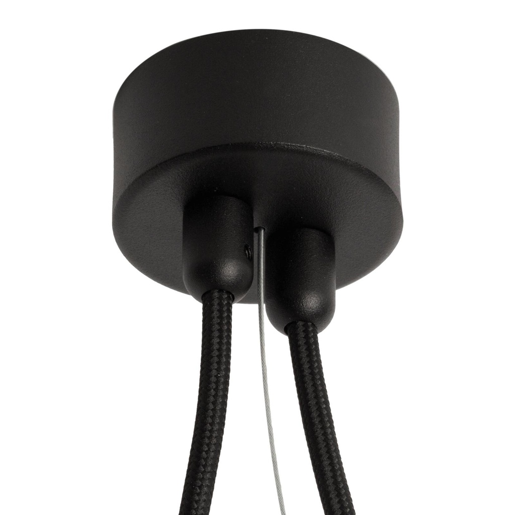 [PSM-058.2.2M] ROSETTE UP opbouwrozet - verbindingsdoos met trekontlastingen voor 2 textielkabels + gaatje voor sta