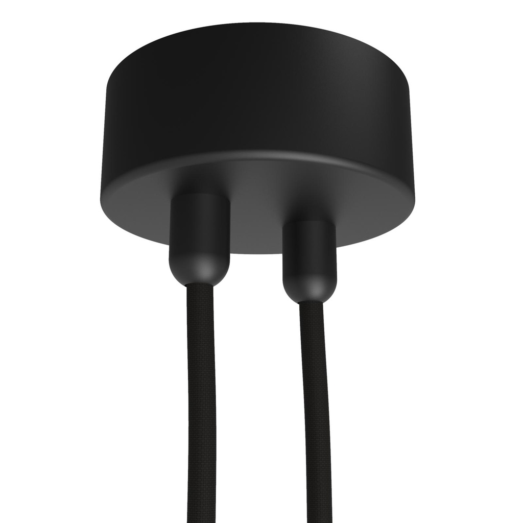 ROSETTE UP opbouwrozet - verbindingsdoos met trekontlastingen voor 2 textielkabels wit textuur