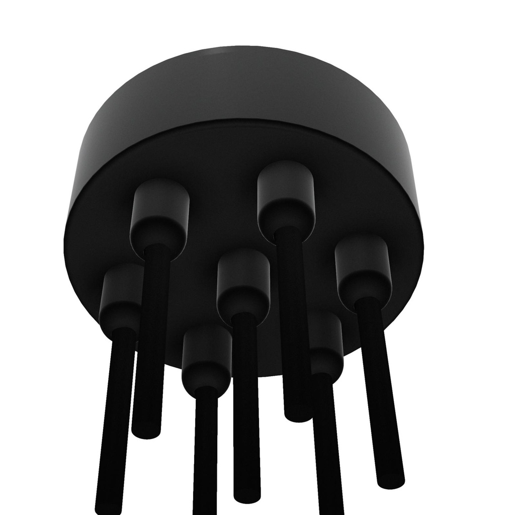 ROSETTE UP opbouwrozet - verbindingsdoos met trekontlastingen voor 7 textielkabels wit textuur