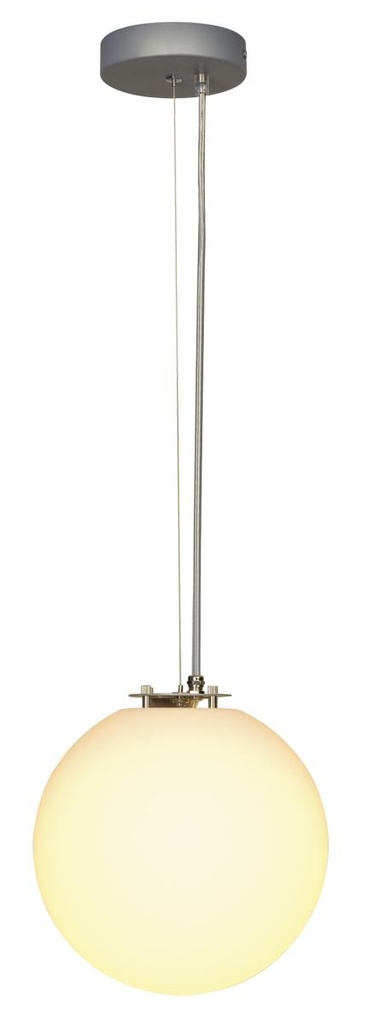 ROTOBALL 25, pendelarmatuur, TC-(D,H,T,Q)SE, zilvergrijs/wit, Ø 25cm, max. 24W