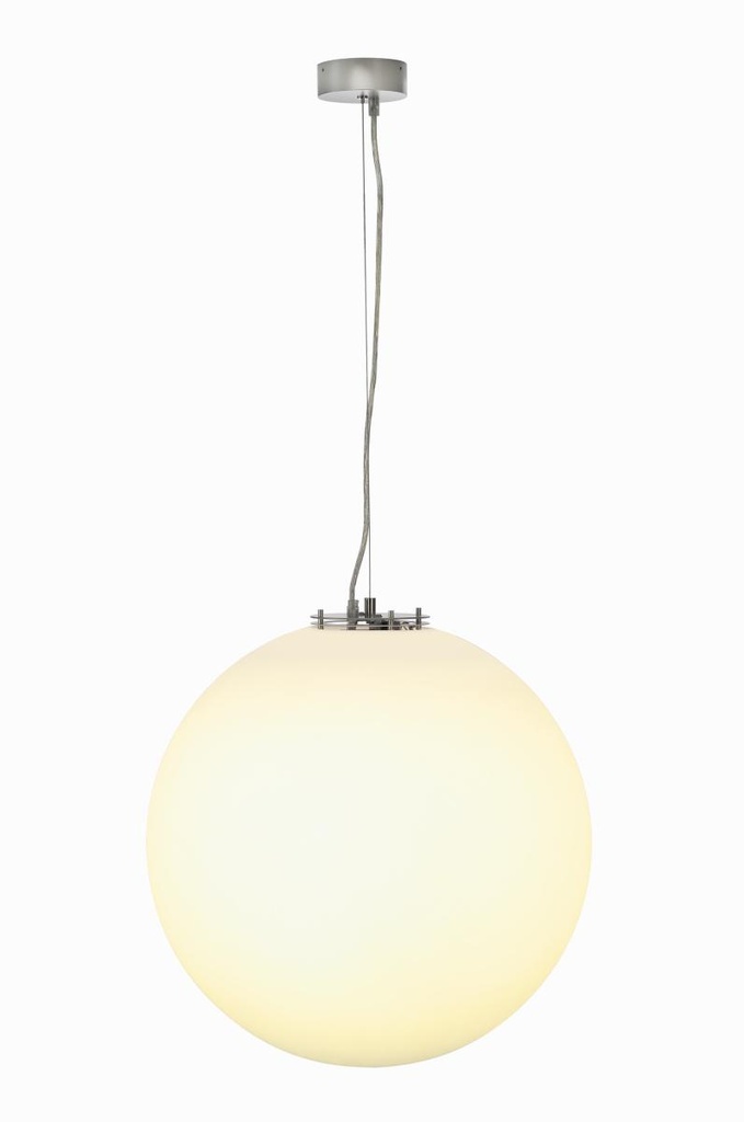 ROTOBALL 50, pendelarmatuur, TC-TSE, zilvergrijs/wit, Ø 50 cm, max. 24W