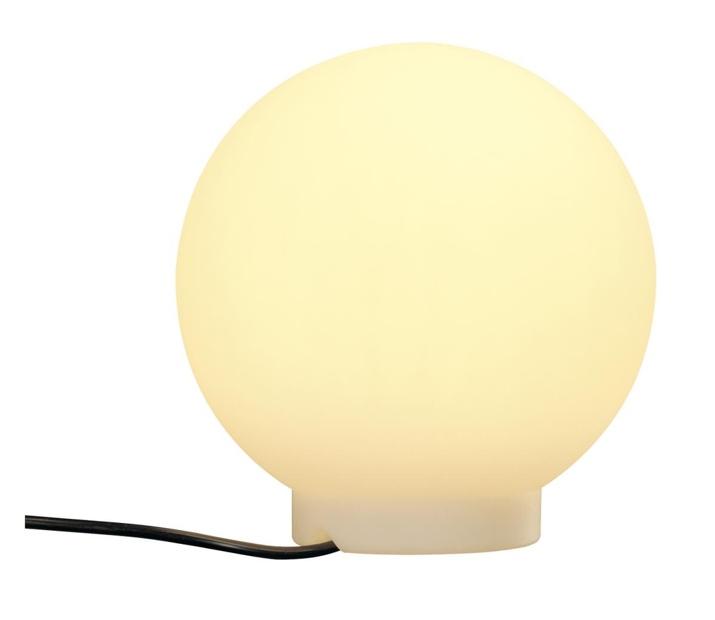 ROTOBALL FLOOR 25, outdoor staanlamp, TC-(D,H,T,Q)SE, IP44, bol, wit, Ø 25 cm, max. 24W