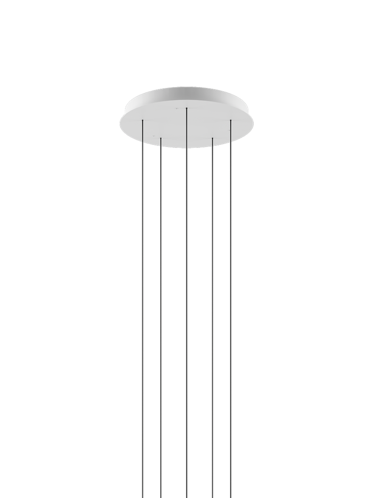 [LOD-R04L05 1000] ROUND CANOPY FOR CLUSTERS 5 LIGHTS ø 38CM MATT WHITE CE