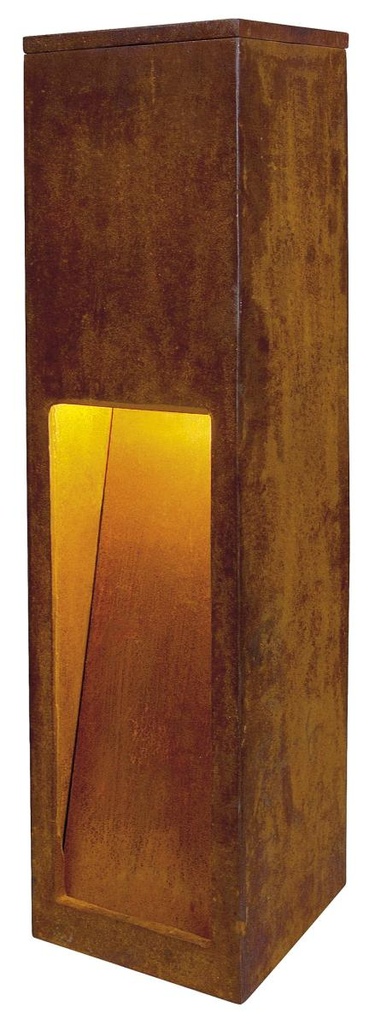 [SLV-229410] RUSTY SLOT 50, outdoor staanlamp, TC-DSE, IP44, ijzer geroest, L/B/H 12/12/50 cm, max. 11W