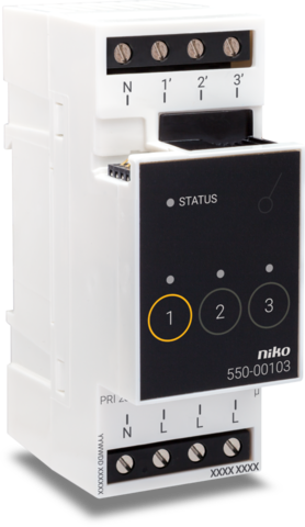 [NIK-550-00103] SCHAKELMODULE NIKO HOME CONTROL VOOR 3 VERSCHILLENDE KRINGEN