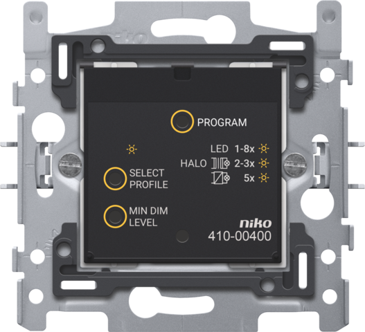 [NIK-410-00400] SLIMME UNIVERSELE DRUKKNOPDIMMER, 2-DRAADS, KLAUWBEVESTIGING