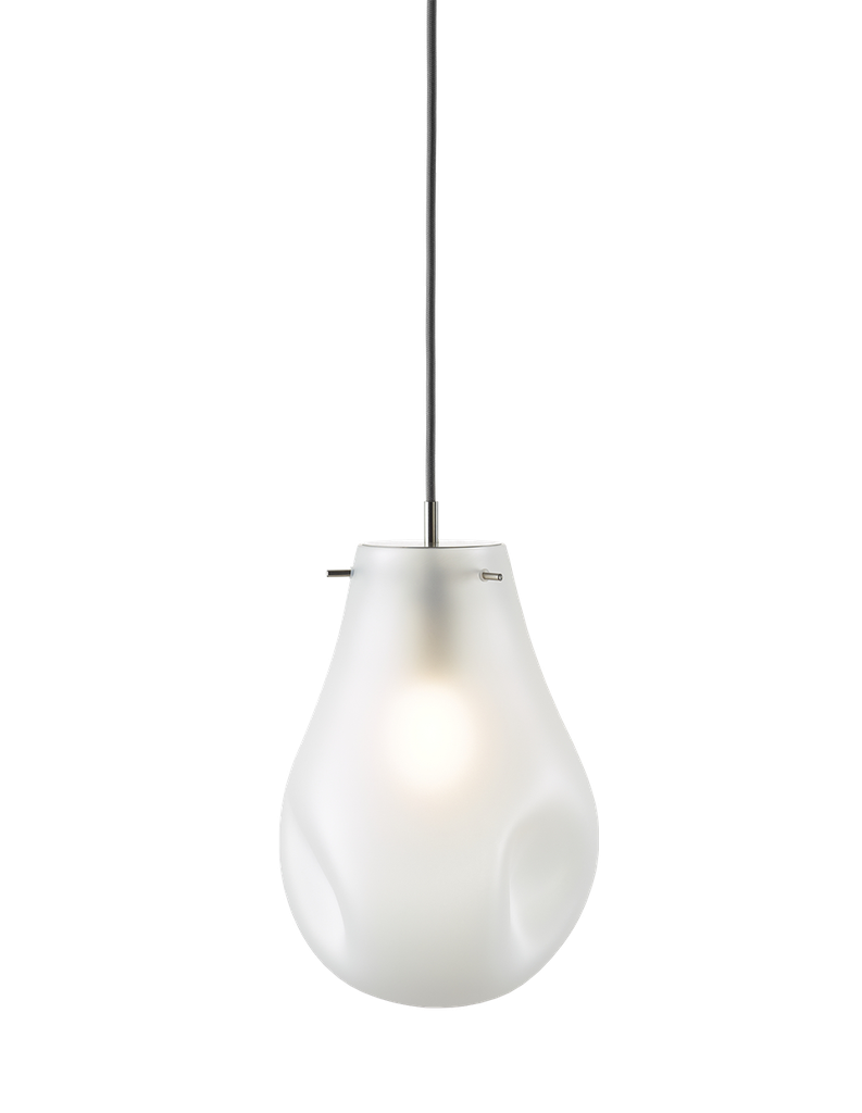 SOAP pendant large with canopy, frosted glass, brushed silver fitting, dimmable dimming