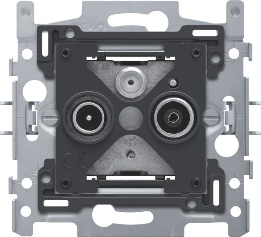 SOKKEL 2 ENKELV. COAXAANSL. TV/FM EN SATELLIETAANSL., KLAUW