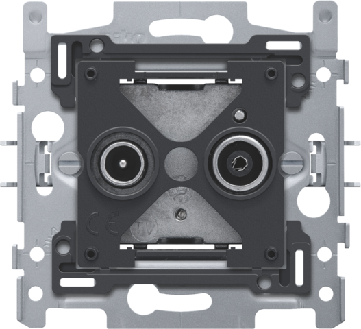 [NIK-170-09600] SOKKEL 2 MEERVOUDIGE COAXAANSLUITINGEN VOOR TV/FM, KLAUW