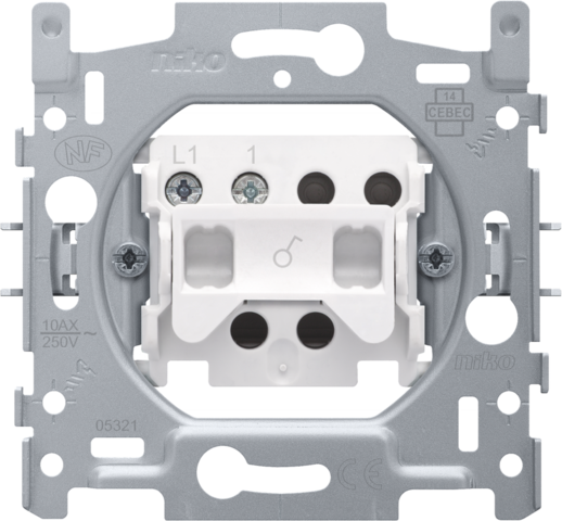 SOKKEL ENKELPOLIGE (CONTROLE)SCHAKELAAR 10A, SCHROEFKLEMMEN