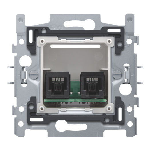 [NIK-170-09030] SOKKEL TELEFOONCONTACTDOOS MET 2 RJ11-CONTACTEN, KLAUW