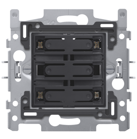 SOKKEL VIERVOUD. POTENTIAALVRIJE DRUKKNOP 24V, NO, LED, KLAUW