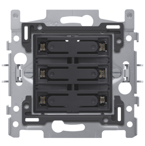 SOKKEL ZESVOUDIGE POTENTIAALVRIJE DRUKKNOP 24V, NO, LED, KLAUW
