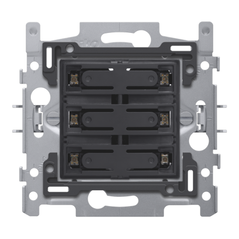 [NIK-170-60150] SOKKEL ZESVOUDIGE POTENTIAALVRIJE DRUKKNOP 24V, NO, LED, KLAUW