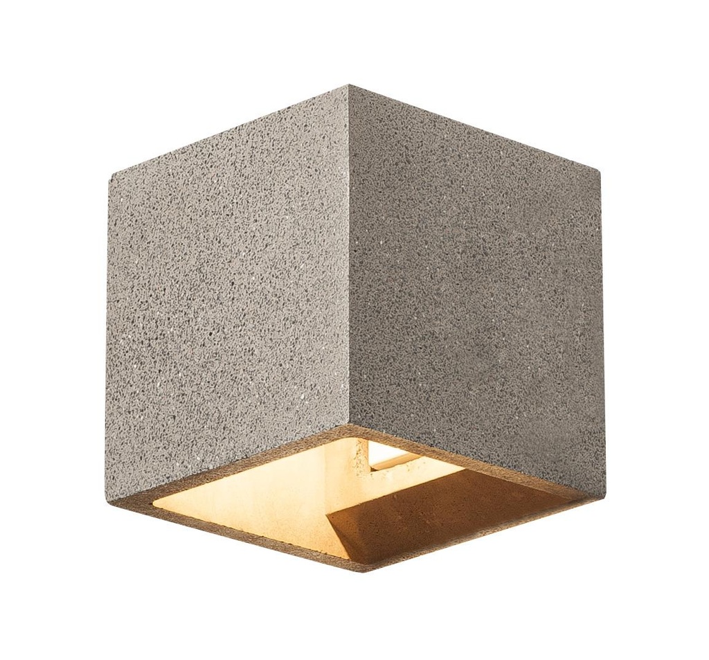 SOLID CUBE, wandarmatuur, QT14, zwarte zandsteen, max. 25W