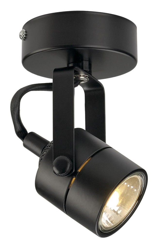 SPOT 79, wand- en plafondarmatuur, QPAR51, rond, zwart, 230V, max. 50W