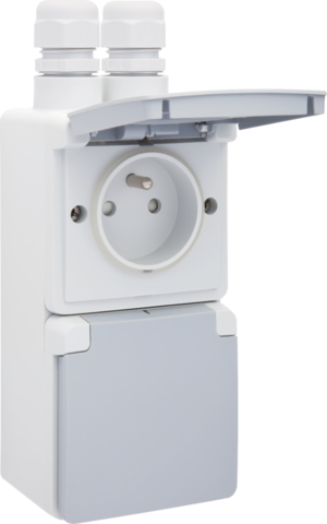 [NIK-700-37730] SPUITWATERDICHT DUBBEL VERT. STOPCONTACT MET PENAARDE, SCHROEF