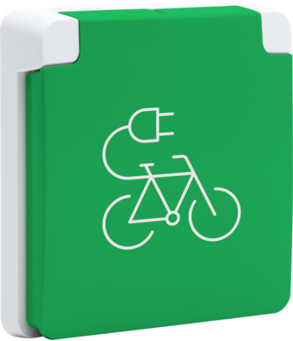 SPUITWATERDICHT FIETSOPLAADPUNT MET PENAARDE, INSTEEKKLEMMEN