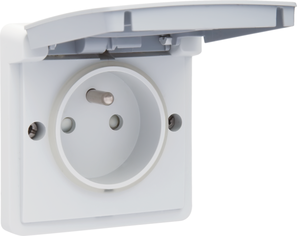 SPUITWATERDICHT STOPCONTACT MET PENAARDE EN INSTEEKKLEMMEN