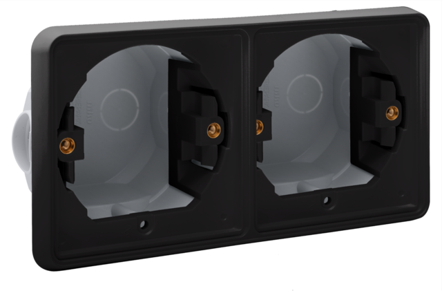 SPUITWATERDICHTE DUBBELE HORIZONTALE INBOUWDOOS VOOR 2 FUNCTIES