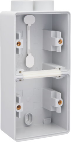 SPUITWATERDICHTE DUBBELE OPBOUWDOOS, 2 FUNCTIES, 2 M20-INGANGEN