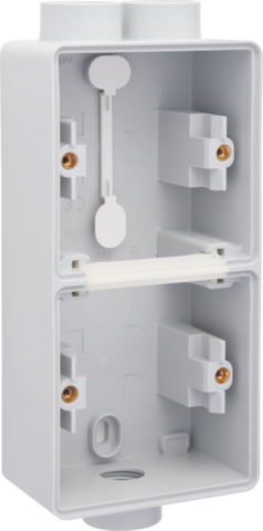 [NIK-700-84212] SPUITWATERDICHTE DUBBELE OPBOUWDOOS, 2 FUNCTIES, 3 M20-INGANGEN