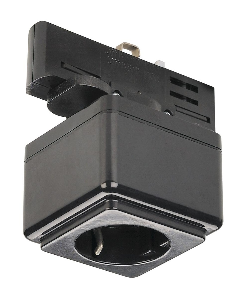 STOPCONTACT, voor EUTRAC 3-fase 230V opbouwrail, zwart