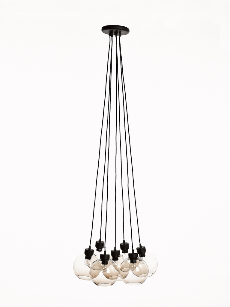 [MCD-3409-S7-RU] SUSPENSION 3409-S7 RUST + TISSUE BLACK 7*E27