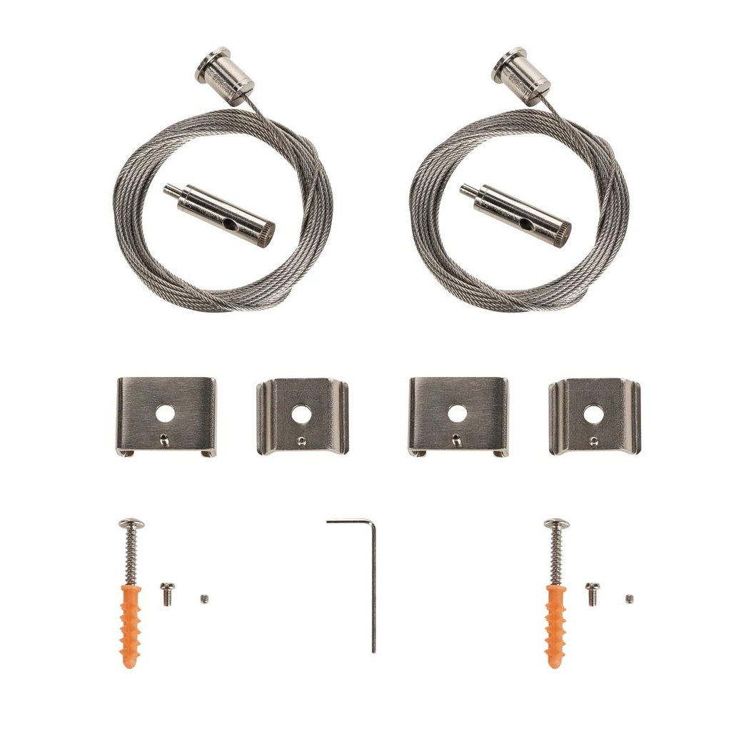 Staalkabelophanging, voor EUTRAC®, S-TRACK en 1-fase rails, 5 m, set van 2 stuks