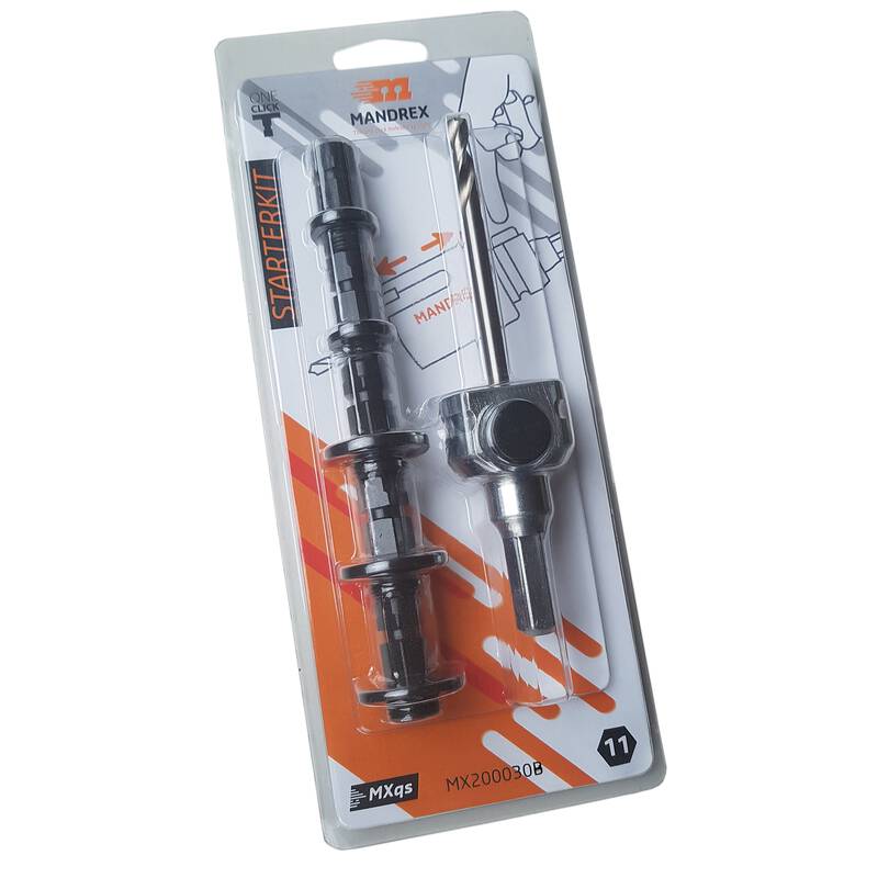 Starter Kit MXqs "ONE CLICK" arbor - Hex 11 - 7/16"PB - HSS Long pilot drill & adapters