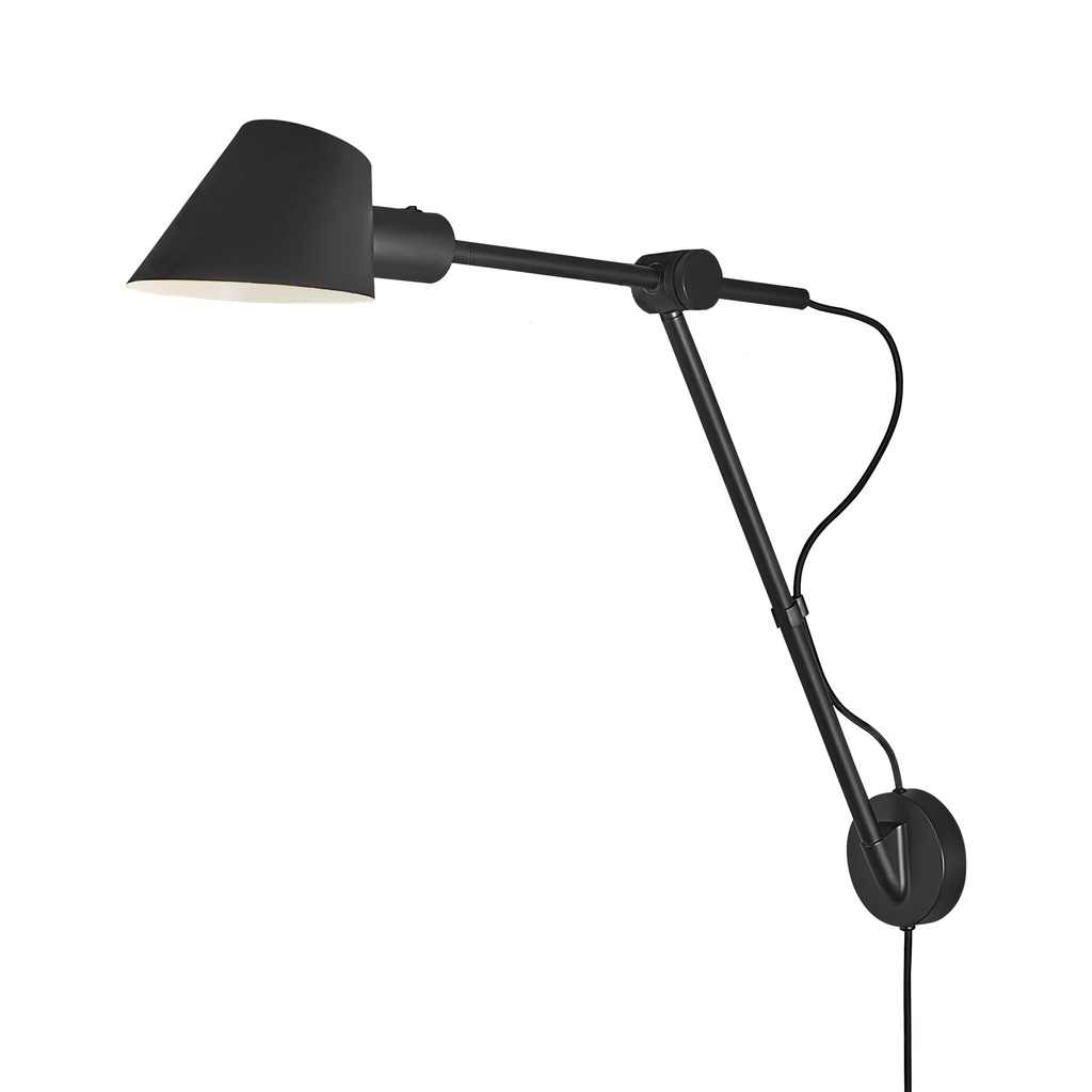 Stay 15 Long - Wandlamp - Zwart - E27