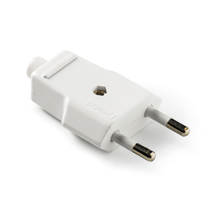 [VDE-1001-BE] Stekker 2Pol 2.5A 220V wit