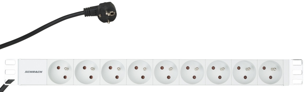 [SCH-IU070110] Stopcontactenbalk 19" 9x penaarde 1HE