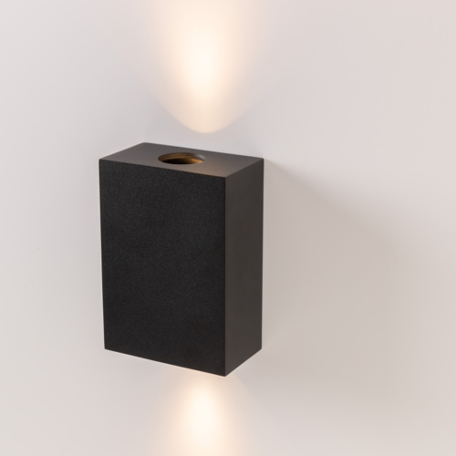 Sulfer Wall Up/Down 2x IP54 LED 2700K Non-Dim DI Black Structure