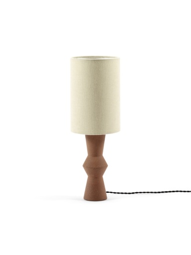 [SER-B1924051-301] TABLE LAMP RED BROWN BEIGE MARIE-ANN