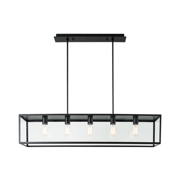 [PSM-5100.5.XLC.32X] TAVOLO hanglamp met bolgewricht - stang inkortbaar - met bovenplaat gesloten zwart textuur