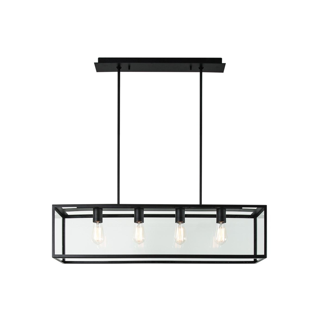 [PSM-5101.4.XLO.32X] TAVOLO hanglamp met bolgewricht - stang inkortbaar - met bovenplaat open zwart textuur