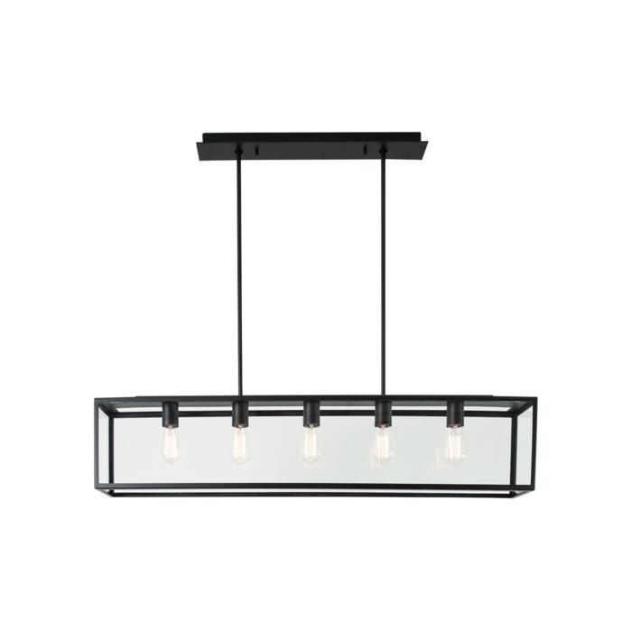 [PSM-5101.5.XLO.32X] TAVOLO hanglamp met bolgewricht - stang inkortbaar - met bovenplaat open zwart textuur