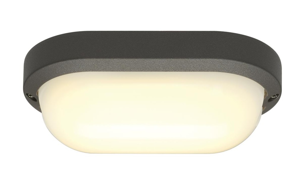 TERANG 2, outdoor wand- en plafondarmatuur, LED, 3000K, IP44, ovaal, antraciet, 11W