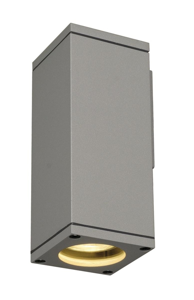 [SLV-229524] THEO WALL, outdoor wandarmatuur, QPAR51, hoekig, zilvergrijs, max. 35W