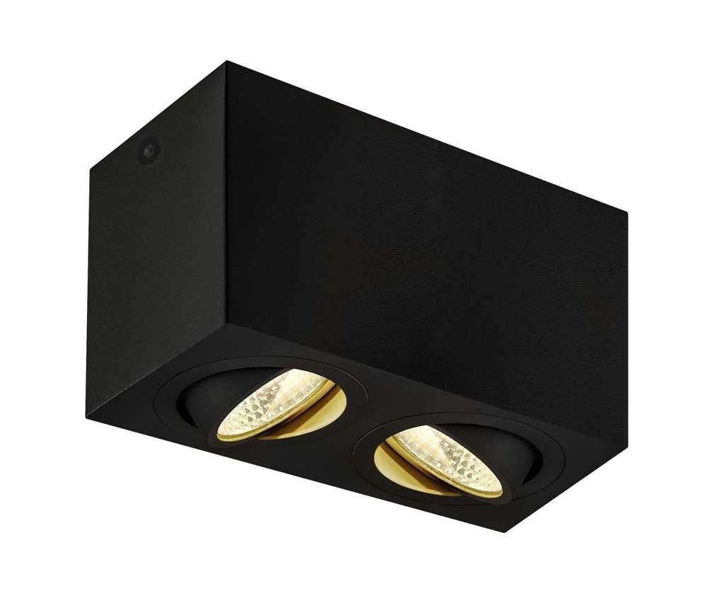 TRILEDO Double, LED indoor plafondarmatuur, zwart, 3000K, 16W