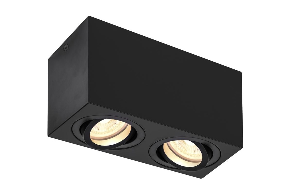 TRILEDO Double, indoor plafondarmatuur, QPAR51, zwart, max. 10W