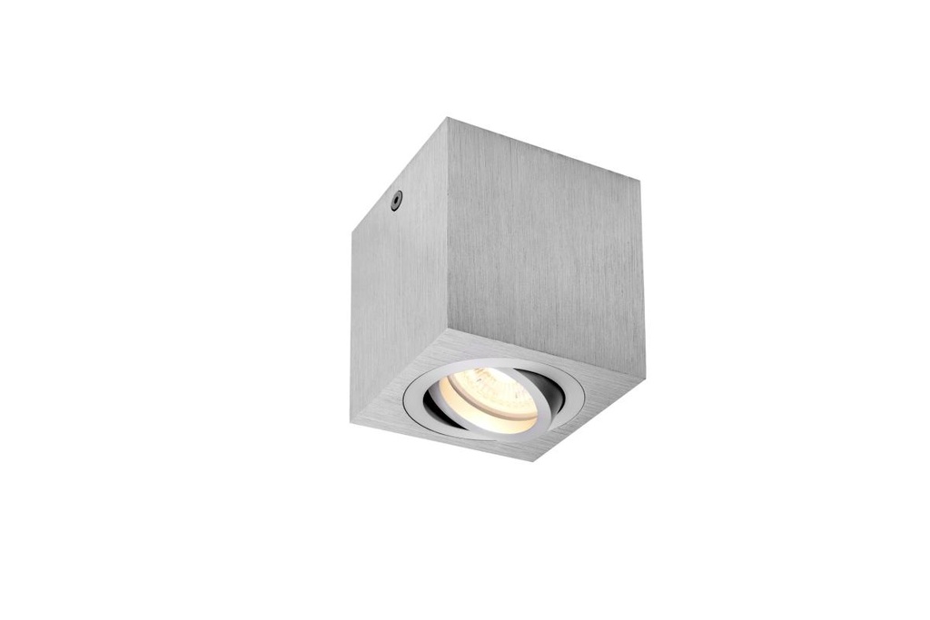 TRILEDO Single, indoor plafondarmatuur, QPAR51, alu geborsteld, max. 10W