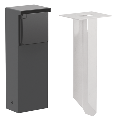 [NIK-761-36615] TUINPAAL MET ENKELVOUDIG STOPCONTACT, PENAARDE, GRONDPIN