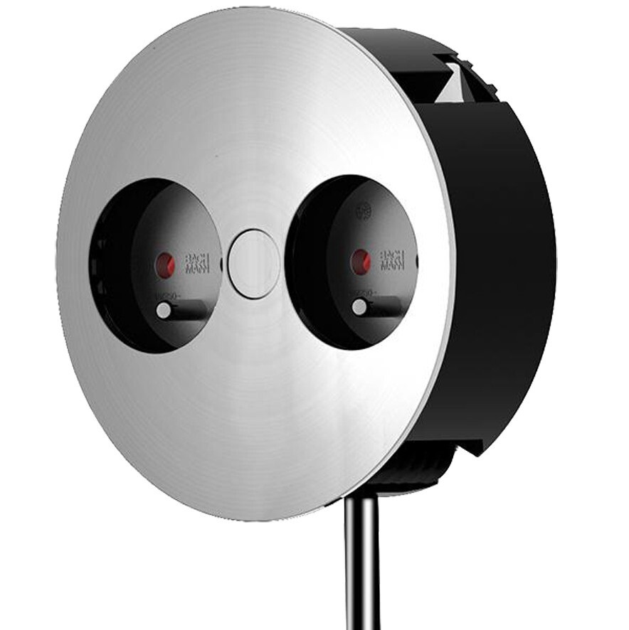 [VDE-931.002] TWIST (2x UTE) inox look met 2m kabel