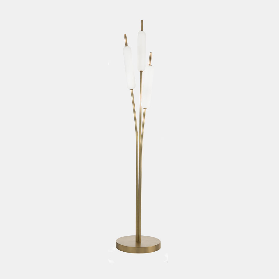 TYPHA GROUND 3 LIGHTS NATURAL BRASS/WHITE