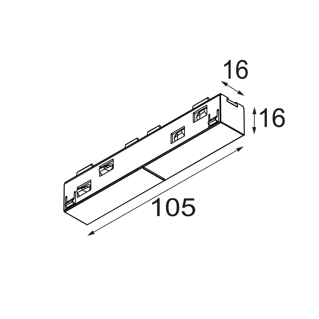 [MDL-13411332] Track 48V Connection 180° Electrical (For Surface Mounting) Black Structure